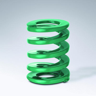 High performance compression spring, SF, Colour Green, DIN ISO 10243