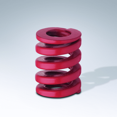 High performance compression spring, LF, Colour Red, DIN ISO 10243