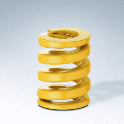 High performance compression spring, XLF, Colour Yellow, DIN ISO 10243