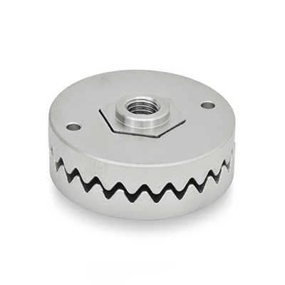 Stainless Steel-Serrated locking plates, Type C, with threaded bushing and centring step