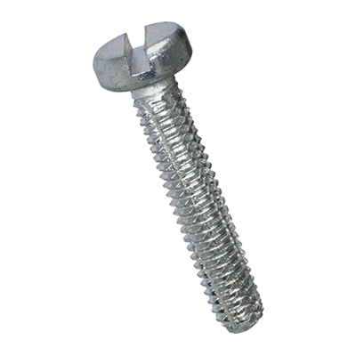 Slotted cheese head thread cutting screws (DIN 7513 B), zinc plated blue