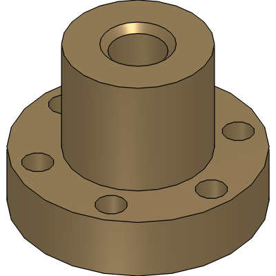 Trapezoidal lead screw nuts with flange