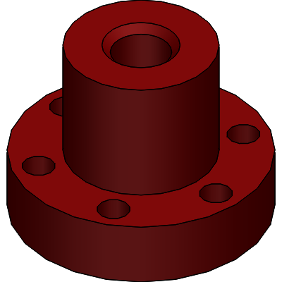 Trapezoidal lead screw nuts with flange