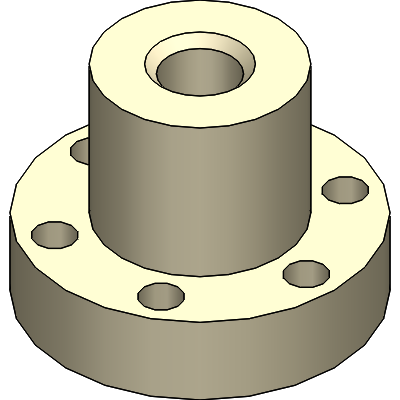 Trapezoidal lead screw nuts with flange