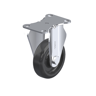 Medium Duty Casters, Steel, Cast Iron Wheel Tread / Core, Light Version, Bracket type B Rigid bracket, Inch