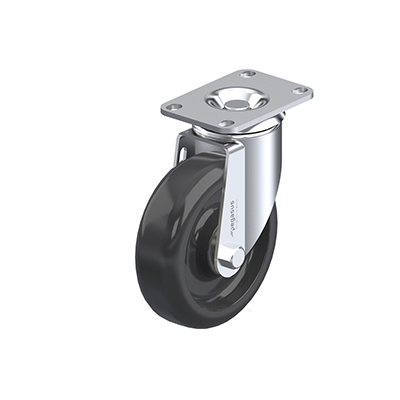 Medium Duty Casters, Steel, Cast Iron Wheel Tread / Core, Light Version, Bracket type L Swivel bracket with mounting plate , Inch