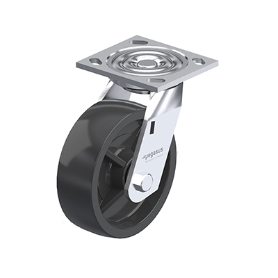 Medium Duty Casters, Polypropylene Wheel Tread / Core, Medium Version, Type L Swivel bracket with mounting plate, Inch