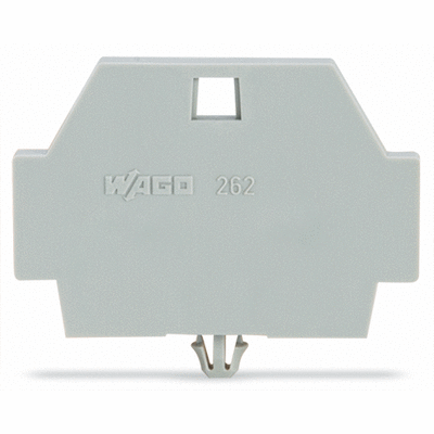 End plate, with snap-in mounting foot