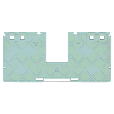 Seperator plate with jumper bar recess, 2 mm thick, 157 mm wide