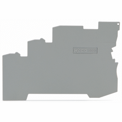 End and intermediate plate, 1 mm thick, for 3-conductor terminal blocks