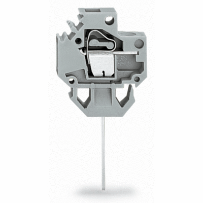Feedthrough terminal block, Conductor/wire-wrap connection, Plate thickness: 1.5 mm, 4 mm², Pin spacing 6 mm, 1-pole, CAGE CLAMP®