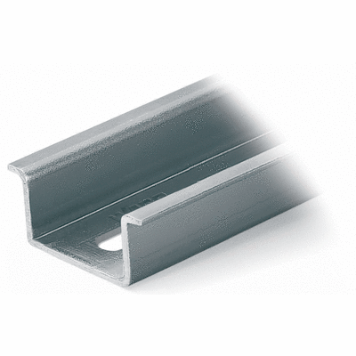 Steel carrier rail, 35 x 15 mm, 1.5 mm thick, 2 m long, slotted, similar to EN 60715