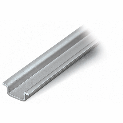 Aluminum carrier rail, 15 x 5.5 mm, 1 mm thick, 2 m long, unslotted, similar to EN 60715