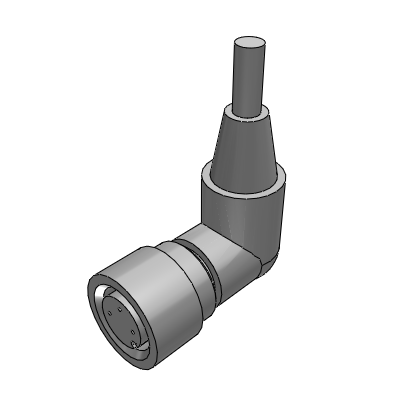 Lead Wire and M12 Connector (3 m), Right Angle