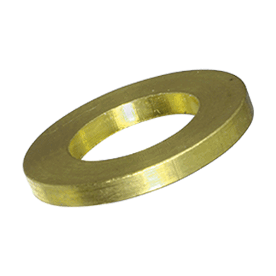 Flat washers without chamfer, for screws with cylindrical head (DIN 433), brass, plain