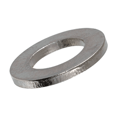 Flat washers without chamfer, for screws with cylindrical head (DIN 433), brass, nickel plated