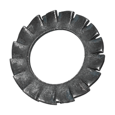 Serrated lock washers type A, external serrations (DIN 6798 A), spring steel, black