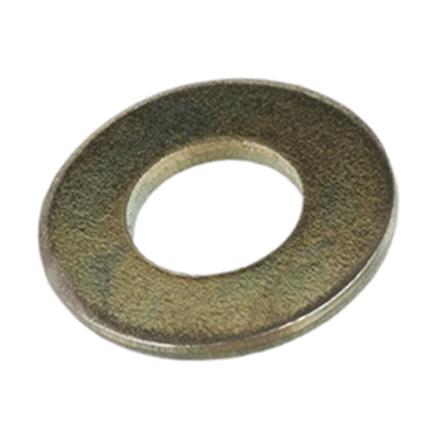 Flat washers without chamfer, series M (medium) (~NFE 25-513 M), steel, zinc plated yellow