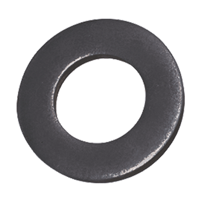 Flat washers without chamfer (DIN 125 A; ~ISO 7089), steel, black-oxidized