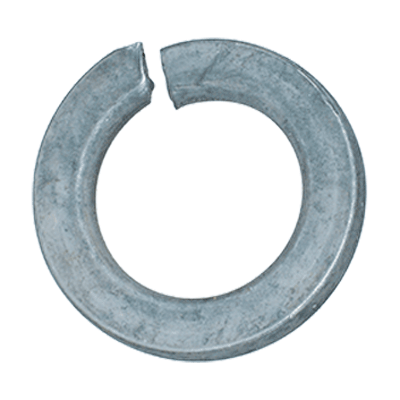 Split spring lock washers with flat end (DIN 127 B), spring steel, zinc plated blue
