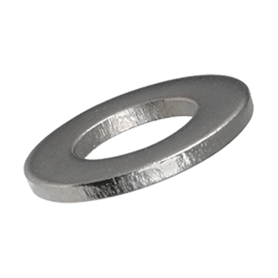 Flat washers without chamfer (DIN 125 A; ISO 7089; VSM 13904), brass, nickel plated