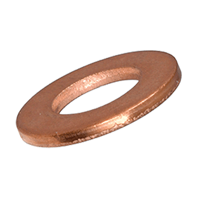 Flat washers without chamfer (DIN 125 A; ~ISO 7089), copper, plain
