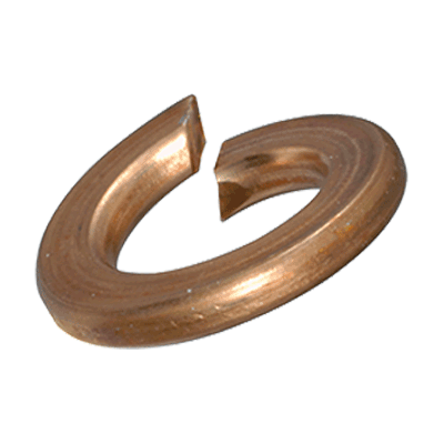 Split spring lock washers with flat end (DIN 127 B), spring bronze, plain
