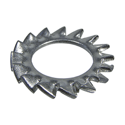 Serrated lock washers type A, external serrations (DIN 6798 A), stainless steel A2