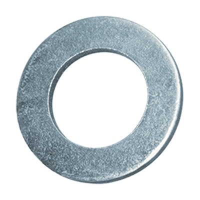Flat washers without chamfer, for screws with cylindrical head (DIN 433), steel, zinc plated blue