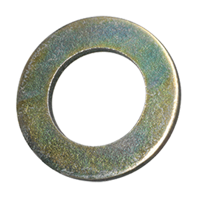 Flat washers without chamfer, for screws with cylindrical head (DIN 433), steel, zinc plated yellow