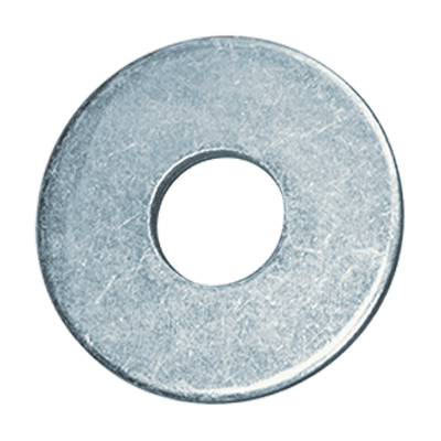 Flat washers without chamfer (DIN 9021; ~ISO 7093), steel, zinc plated blue