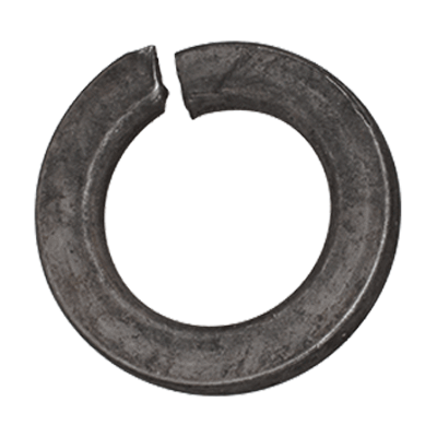 Split spring lock washers with flat end (DIN 127 B), spring steel, black