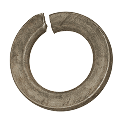 Split spring lock washers with flat end (DIN 127 B), spring steel, mechanical zinc plated yellow