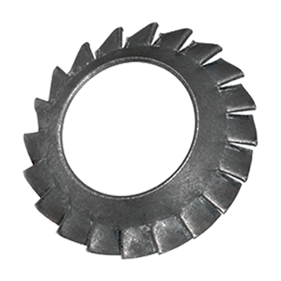 Serrated lock washers type V, for countersunk head screws (DIN 6798 V), spring steel, black