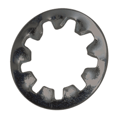 Toothed lock washers type J, internal teeth (DIN 6797 J), spring steel, black
