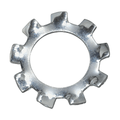 Toothed lock washers type A, external teeth (DIN 6797 A), spring steel, zinc plated blue
