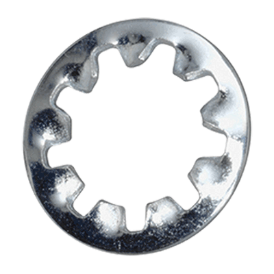 Toothed lock washers type J, internal teeth (DIN 6797 J), spring steel, zinc plated blue
