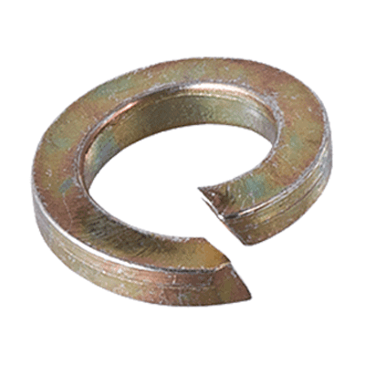 Split spring lock washers, series W (NFE 25-515 W), spring steel, zinc plated yellow