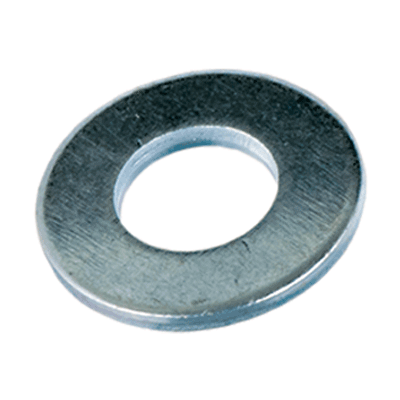 Flat washers without chamfer, series M (medium) (~NFE 25-513 M), steel, zinc plated blue