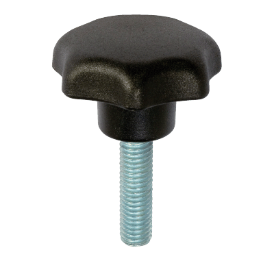 Bouton étoile à tige filetée inox