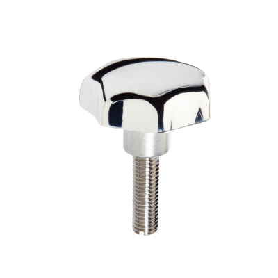 Bouton étoile à tige filetée inox