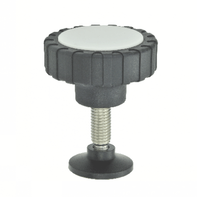 Bouton moleté technopolymère à tige filetée vis à patin