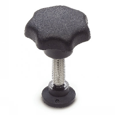 Bouton étoile avec tige filetée à bille - Avec patin