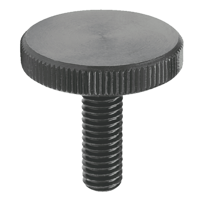 Vis moletée plate, acier bruni - DIN 653