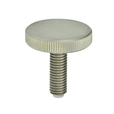 Vis moleté plate inox avec patin en laiton