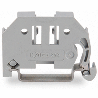 Screwless end stop, 6 mm wide, for DIN-rail 35 x 15 and 35 x 7.5