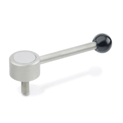Manette indexable inox à tige filetée, basse