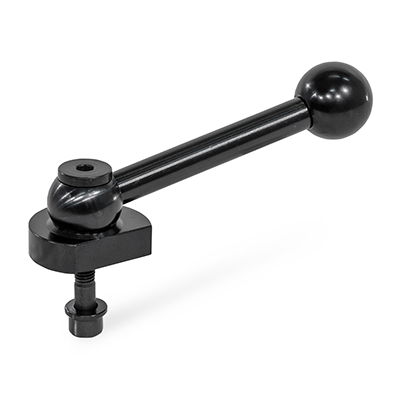 Clamping Bolts, Steel, Upward Clamping, Screw from the Back, Type KVB with ball lever, angular (serration)