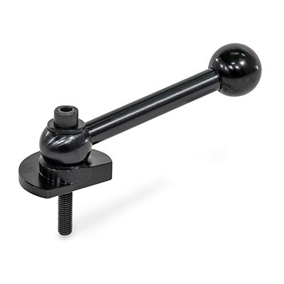 Clamping Bolts, Steel, Upward Clamping, Screw from the Operator's Side, Type KVS with ball lever, angular (serration)