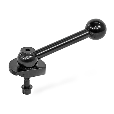 Clamping Bolts, Steel, Downward Clamping, Screw from the Back, Type KVB with ball lever, angular  (serration)